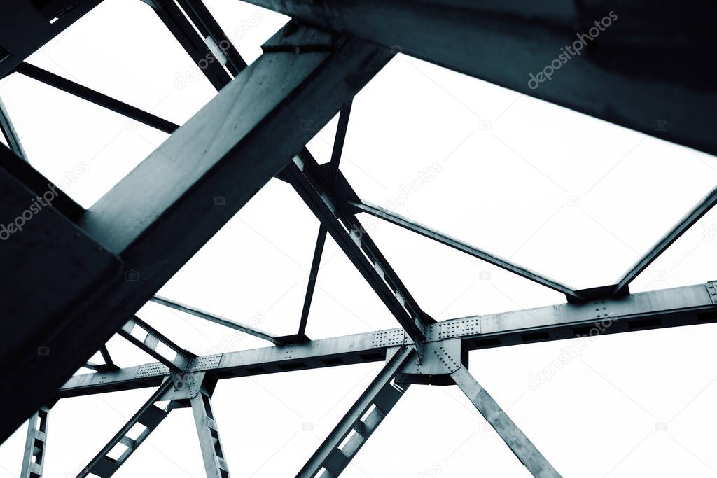 Abstract blue metal architecture background