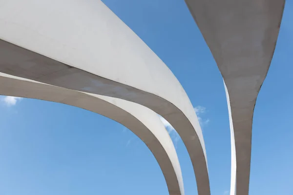 Abstract architecture lines made of white iron