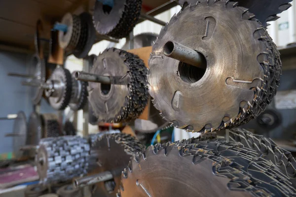 Schijven Voor Houtbewerking Industriële Timmerwerk Fabriek — Stockfoto