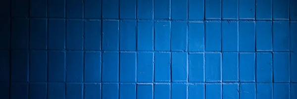 深蓝色复古瓷砖背景 — 图库照片