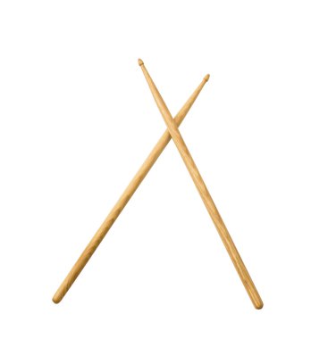 wooden drumsticks isolated on white background clipart