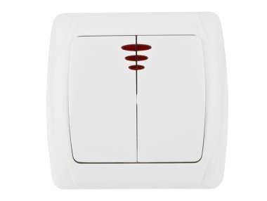 duvar Elektrik ışık anahtarı üzerinde beyaz izole