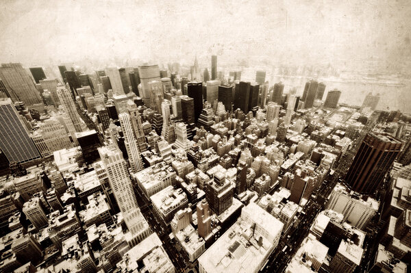 New York City with Manhattan skyline aerial view