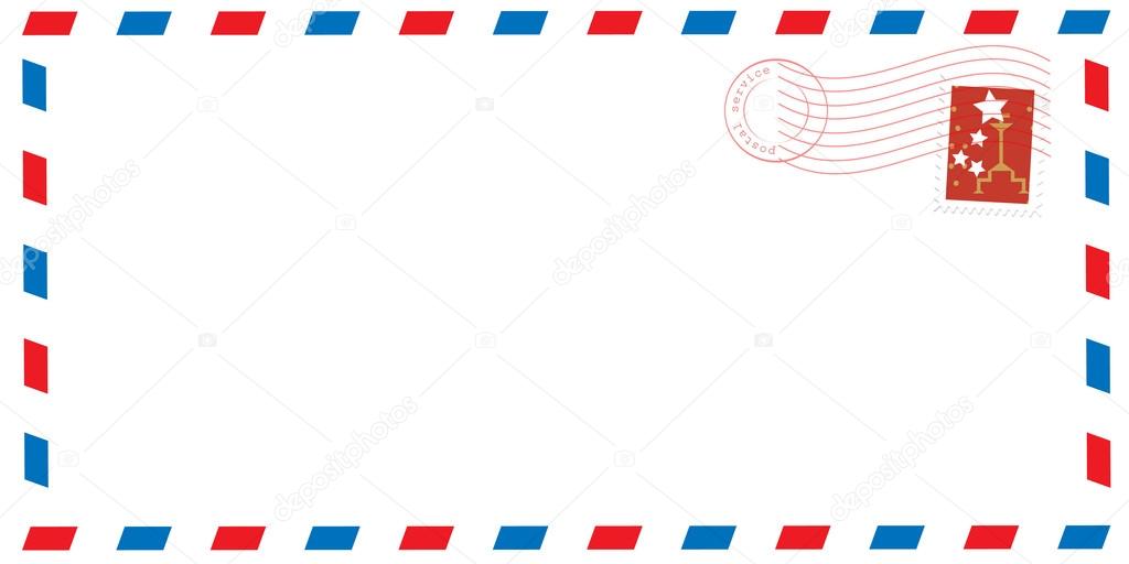 Mail envelope with stamp