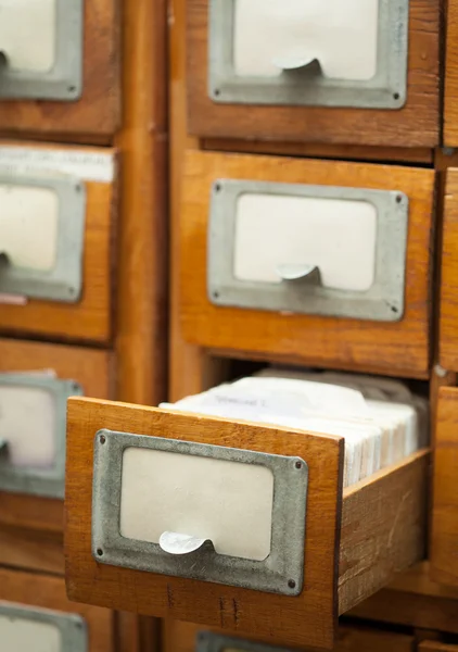 Library file cabinet drawer — Stock Photo, Image