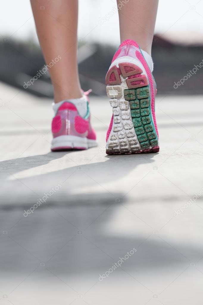 Feet of an athlete training for fitness