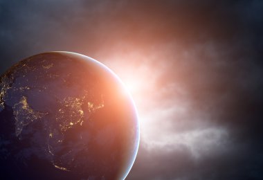 uzaydan Dünya gezegeni. nasa tarafından döşenmiş bu görüntü bazı unsurları