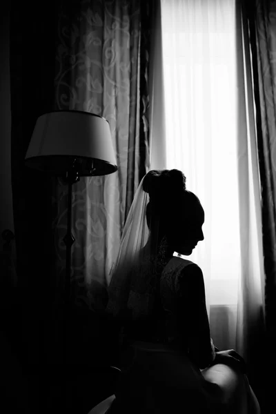 Wedding bride in room — Stockfoto