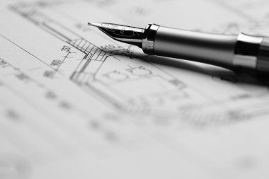 Fountain Pen Macro On White Background