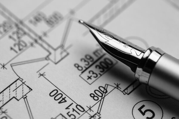 Fountain Pen Macro на белом фоне
