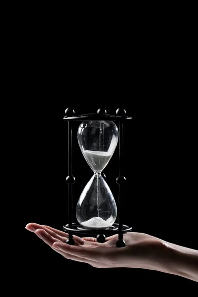 Zeitkonzept mit Sanduhr — Stockfoto