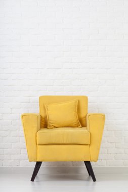 White wall texture with a retro armchair clipart