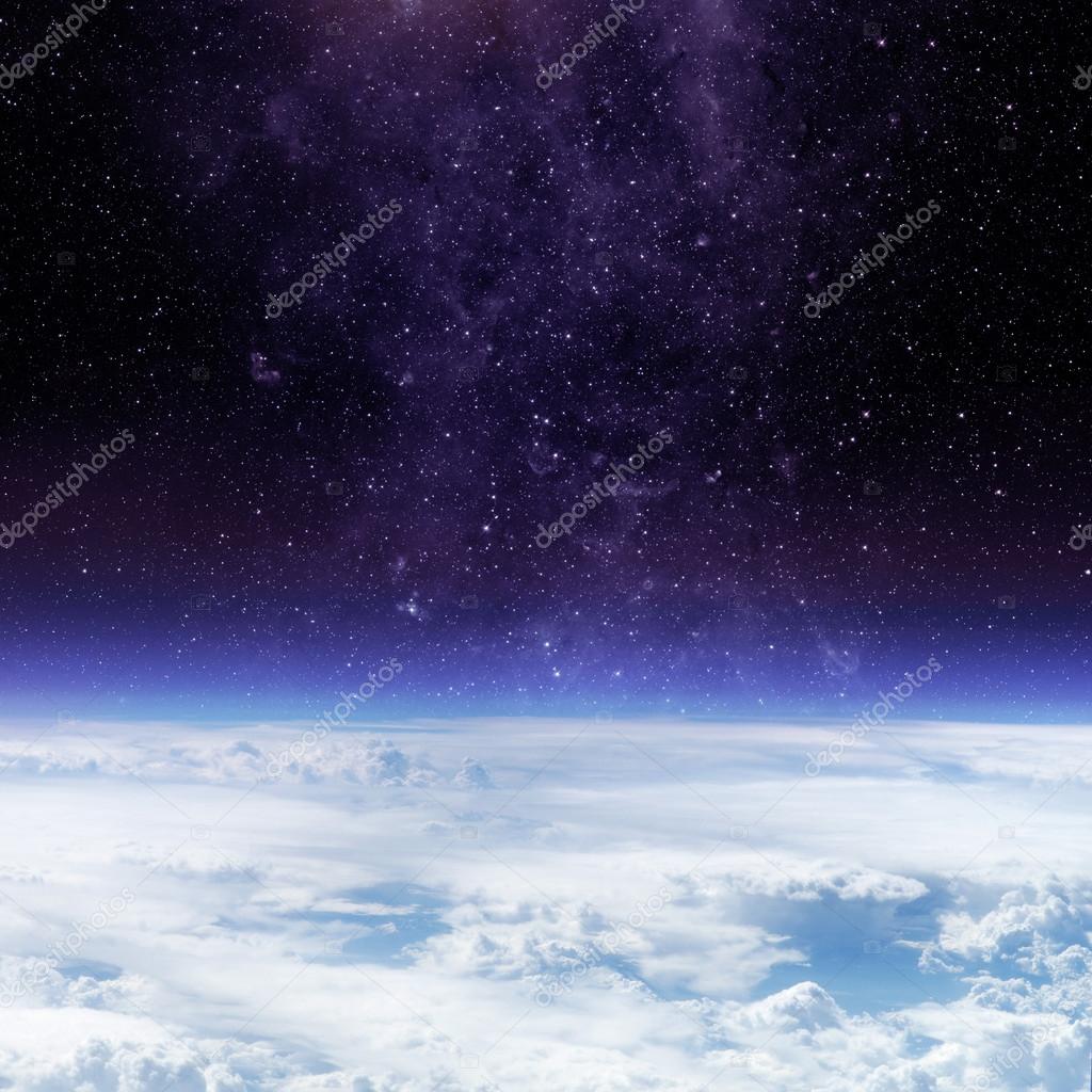 Clouds of Earth planet and star