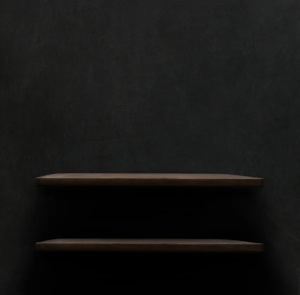 Dark wooden background texture. Wood shelf, grunge industrial in — Stock Photo, Image