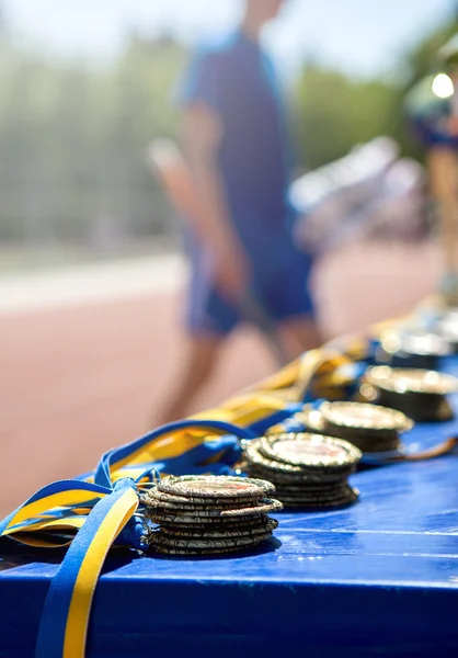 Medaljer på ett bord — Stockfoto