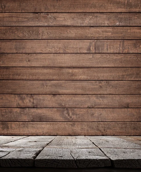 Wood shelf, grunge industrial interior — Stock Photo, Image