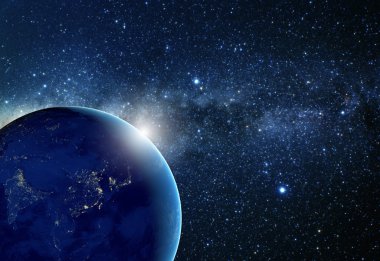 Uzaydan Dünya gezegeni. Bu görüntü bazı unsurları vermek