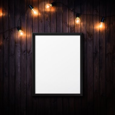 Poster ampulleri ahşap zemin üzerine 
