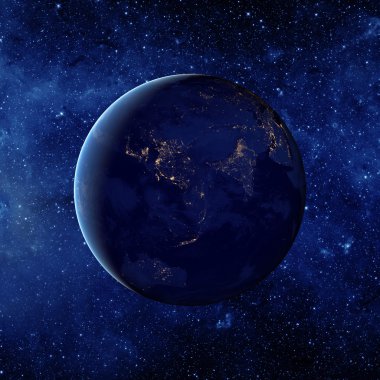 Uzaydan Dünya gezegeni. Bu görüntü bazı unsurları vermek