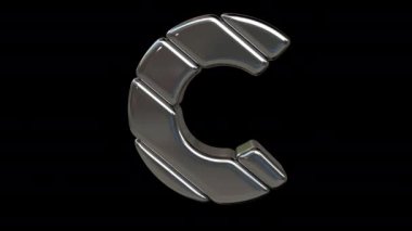 Gümüş mektup. Döngülü animasyon. Alfa maskesi var..