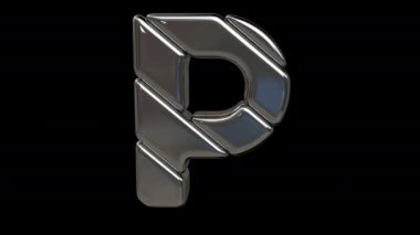 Gümüş mektup. Döngülü animasyon. Alfa maskesi var..