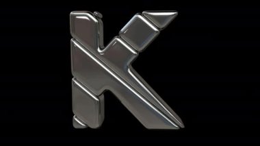 Gümüş mektup. Döngülü animasyon. Alfa maskesi var..