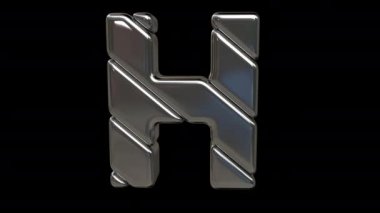 Gümüş mektup. Döngülü animasyon. Alfa maskesi var..