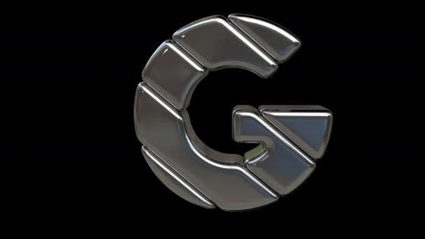 Silver letter. Looped animation. There is an alpha mask. — Stock Video