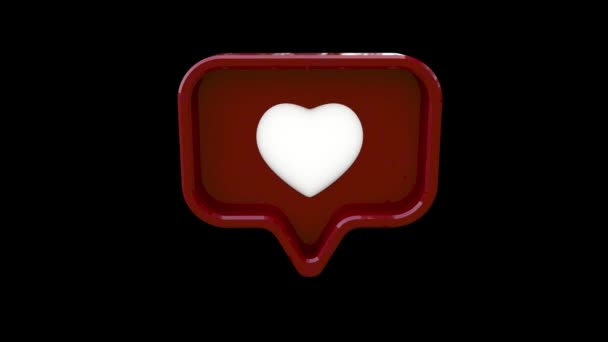 La notification rouge tourne avec un cœur en mouvement à l'intérieur. — Video