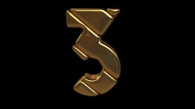 Altın numara. Döngülü animasyon. Alfa maskesi var..