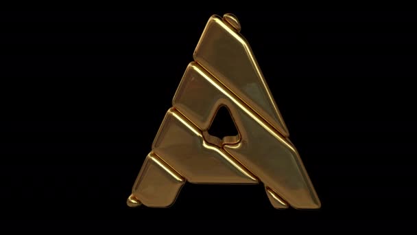 Gold letter.High kualitas rekaman 4k — Stok Video