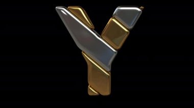 Altın ve gümüş harf. Alfa maskesi. Döngülü canlandırma.