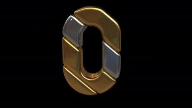 Altın ve gümüş numara. Alfa maskesi. Döngülü canlandırma.