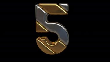 Altın ve gümüş numara. Alfa maskesi. Döngülü canlandırma.