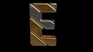 Altın ve gümüş harf. Alfa maskesi. Döngülü canlandırma.