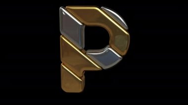 Altın ve gümüş harf. Alfa maskesi. Döngülü canlandırma.