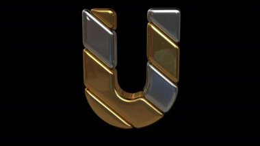 Altın ve gümüş harf. Alfa maskesi. Döngülü canlandırma.