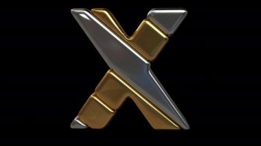 Altın ve gümüş harf. Alfa maskesi. Döngülü canlandırma.