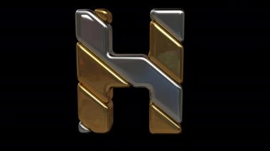 Altın ve gümüş harf. Alfa maskesi. Döngülü canlandırma.