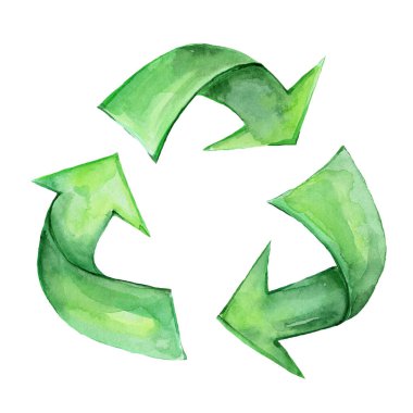 a green set of watercolor arrows 