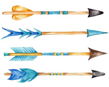 watercolor hand-drawn arrows of Indians 