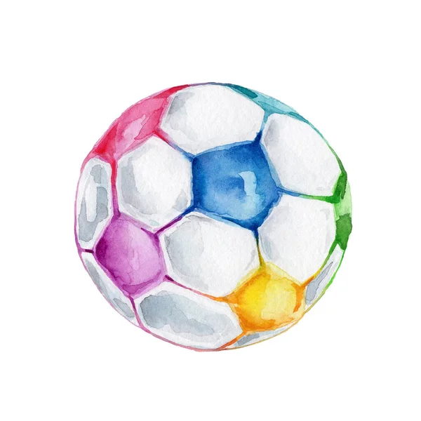 在白色背景上隔绝的彩色足球 — 图库照片