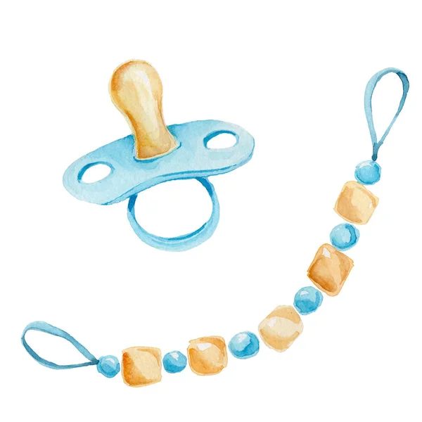 Blue Pacifier White Background — Stock Photo, Image