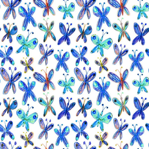 Bezproblémový Motýlí Vzor Ilustrace Pro Textilní Textilní Design Tapety Obaly — Stock fotografie