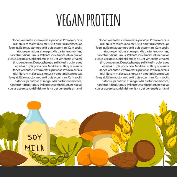 Veganistische proteïne concept — Stockvector