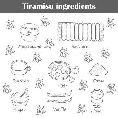 Tiramisu malzemeler nesneleri