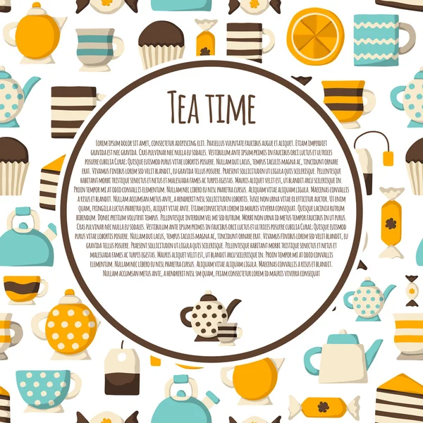 Cartoon teatime concept — Stockvector