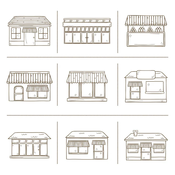 Hand drawn store icons — Stock Vector