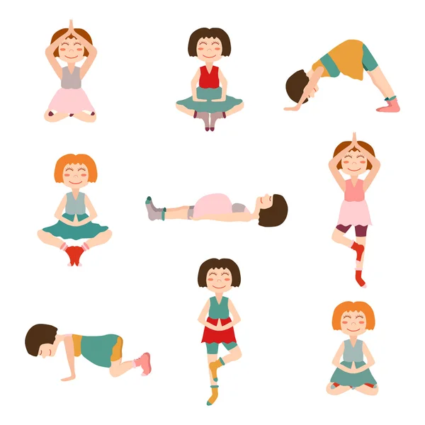 Cartone animato donne incinte yoga — Vettoriale Stock