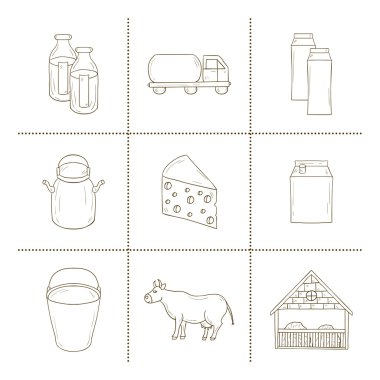 Süt üretim simgeler